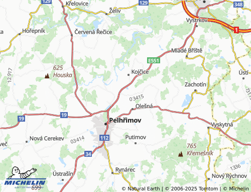 MICHELIN Služátky map - ViaMichelin