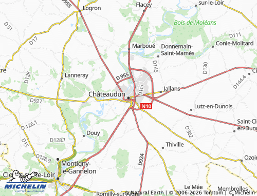MICHELIN Châteaudun map - ViaMichelin