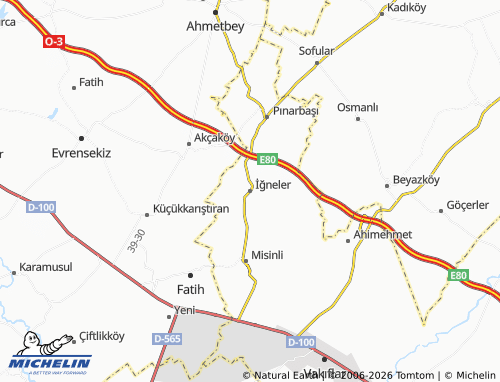 MICHELIN İğneler map - ViaMichelin