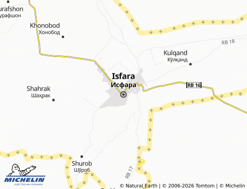 Mappa MICHELIN Isfara - ViaMichelin