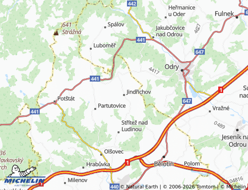 Kaart MICHELIN Jindřichov - ViaMichelin