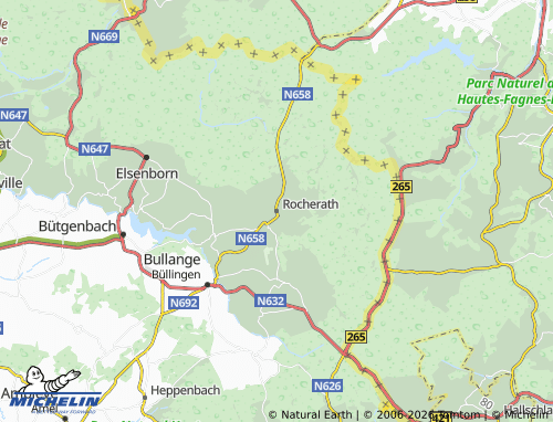 Kaart MICHELIN Rocherath - ViaMichelin