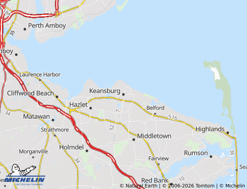 MICHELIN Keansburg map - ViaMichelin