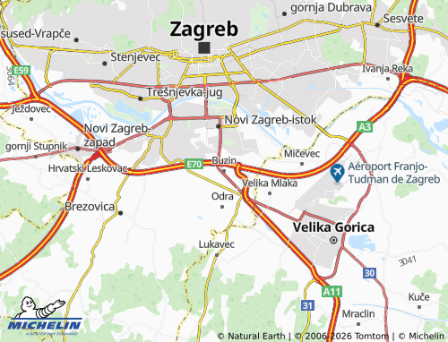 Mapa MICHELIN Buzin - ViaMichelin