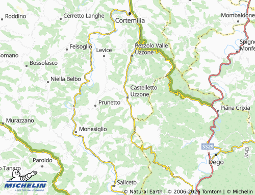 Mapa MICHELIN Castelletto Uzzone - ViaMichelin