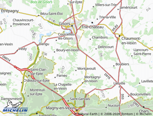 Carte MICHELIN Hérouval - ViaMichelin