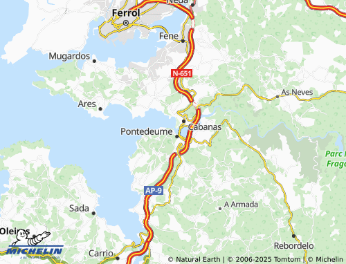 MICHELIN-Landkarte Pontedeume (Santiago) - ViaMichelin