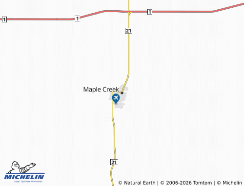 Kaart MICHELIN Maple Creek - ViaMichelin