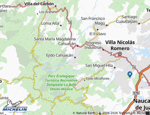 MICHELIN Ejido Cahuacán map - ViaMichelin