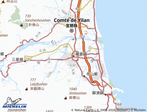 MICHELIN Luodong Township map - ViaMichelin