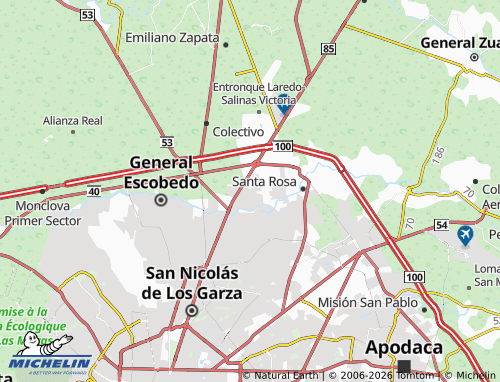 Mappa MICHELIN Jardines de Monterrey Primer Sector - ViaMichelin