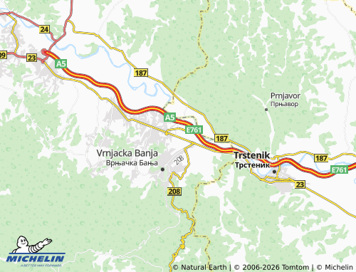 Mapa MICHELIN Vrnjci - ViaMichelin