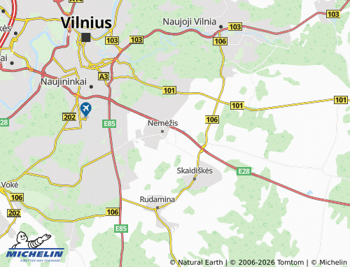 MICHELIN Daržininkai map - ViaMichelin