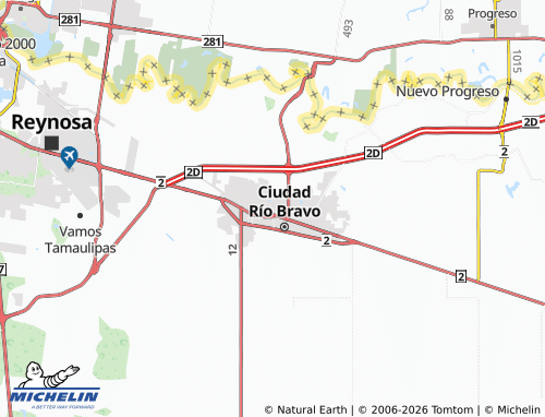MICHELIN Río Bravo Centro map - ViaMichelin