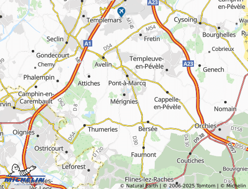 MICHELIN Mérignies map - ViaMichelin
