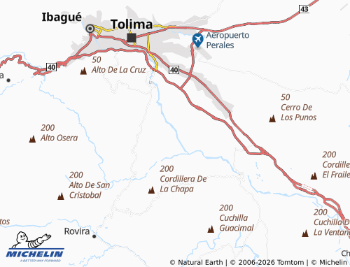 Carte MICHELIN Llanos de Combeima - ViaMichelin