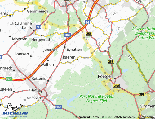 MICHELIN Raeren map - ViaMichelin