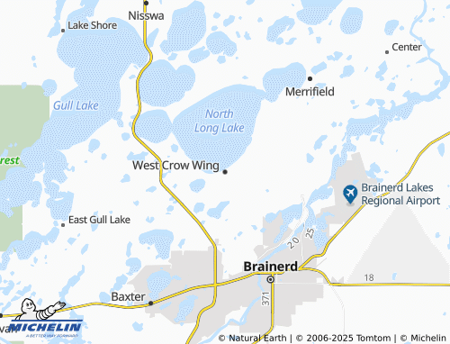 MICHELIN West Crow Wing map - ViaMichelin