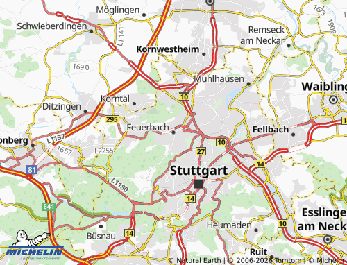 MICHELIN Feuerbach map - ViaMichelin
