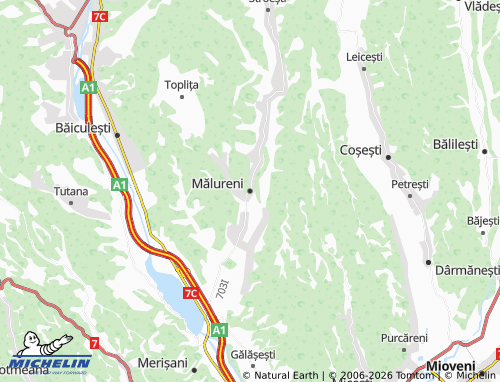 Mappa MICHELIN Mălureni - ViaMichelin