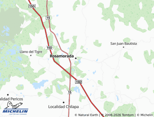 MICHELIN Agua Caliente map - ViaMichelin