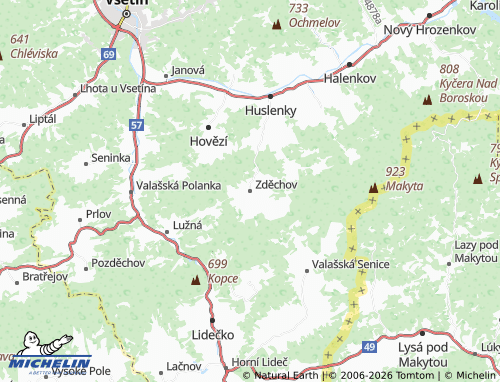 MICHELIN Zděchov map - ViaMichelin