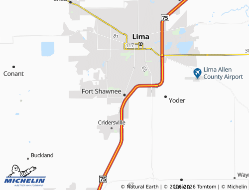 Mappa MICHELIN Fort Shawnee - ViaMichelin