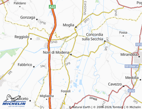 Mappa MICHELIN Novi di Modena - ViaMichelin