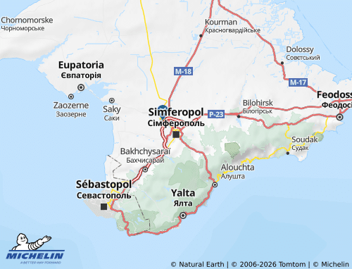 MICHELIN Autonomous Republic of Crimea map - ViaMichelin