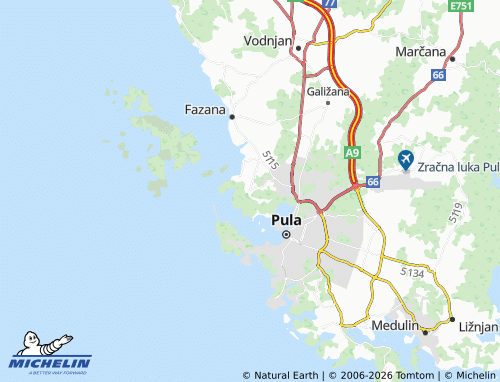 MICHELIN-Landkarte Štinjan - ViaMichelin