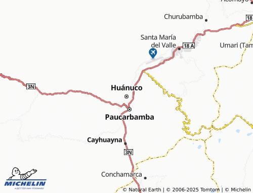 MICHELIN-Landkarte Huanuco - ViaMichelin