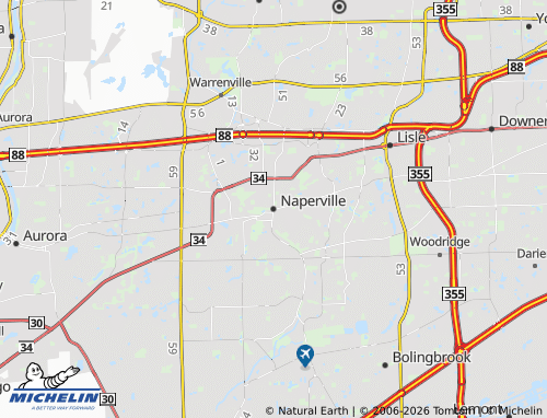 Carte MICHELIN Naperville - ViaMichelin