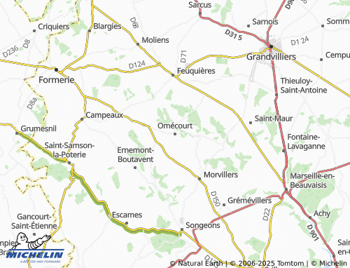 MICHELIN Omécourt map - ViaMichelin