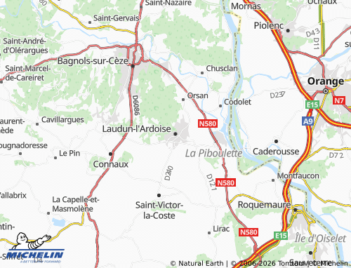 Mappa MICHELIN Laudun-l'Ardoise - ViaMichelin