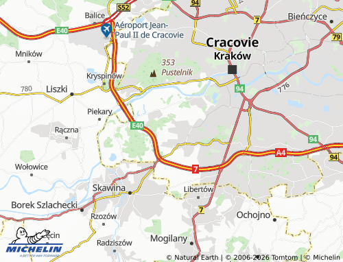 MICHELIN Dębniki map - ViaMichelin