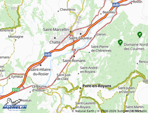 MICHELIN Saint-Romans map - ViaMichelin