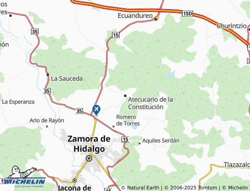 MICHELIN Atecucario de la Constitución map - ViaMichelin