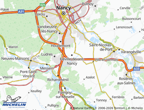 Carte MICHELIN Fléville-devant-Nancy - ViaMichelin