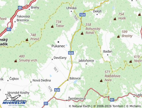 MICHELIN Bohunice map - ViaMichelin