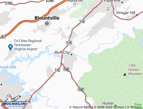 Mapa MICHELIN Bluff City - ViaMichelin