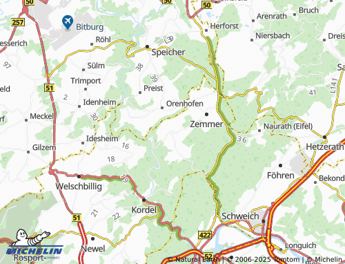 MICHELIN Schleidweiler map - ViaMichelin