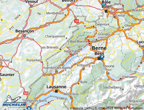 MICHELIN Neuchâtel map - ViaMichelin