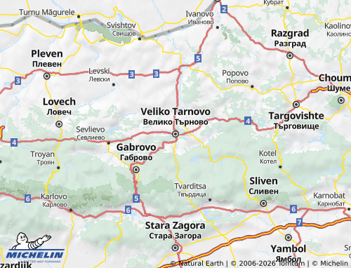 Kaart MICHELIN Veliko Tarnovo - ViaMichelin
