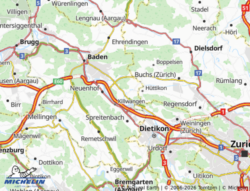 MICHELIN-Landkarte Würenlos - ViaMichelin