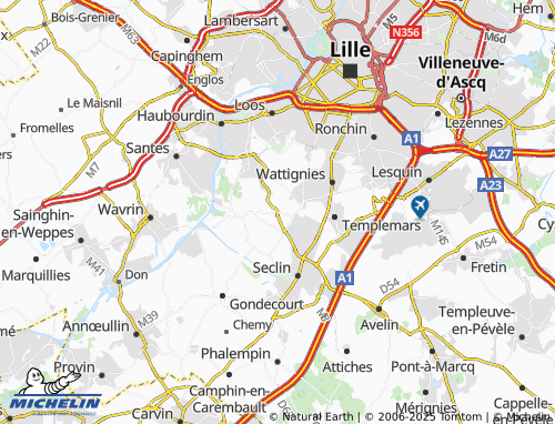 MICHELIN Noyelles-lès-Seclin map - ViaMichelin