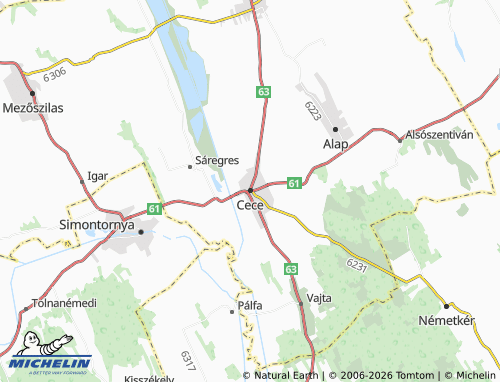 Mapa MICHELIN Cece - ViaMichelin