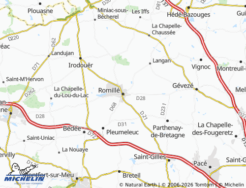 MICHELIN Romillé map - ViaMichelin