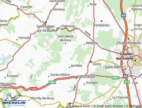 MICHELIN-Landkarte Saint-Denis-de-Vaux - ViaMichelin