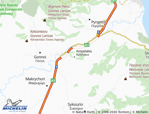 MICHELIN Ampelakia map - ViaMichelin