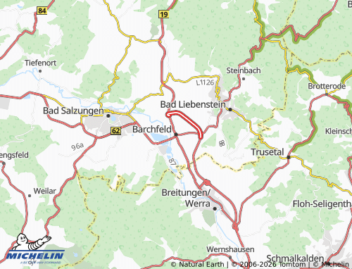 MICHELIN Barchfeld-Immelborn map - ViaMichelin